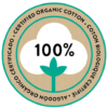 100% Certified Organic Cotton Logo 487 x 487