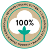 100% Certified Organic Cotton Logo 250 x 500