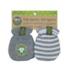 Organic Baby Mittens (Grey and Stripes)